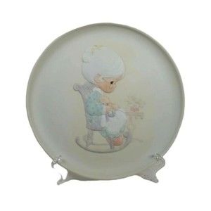 1981 Enesco Precious Moments Purr-fect Grandma Collectors Plate Mothers Love